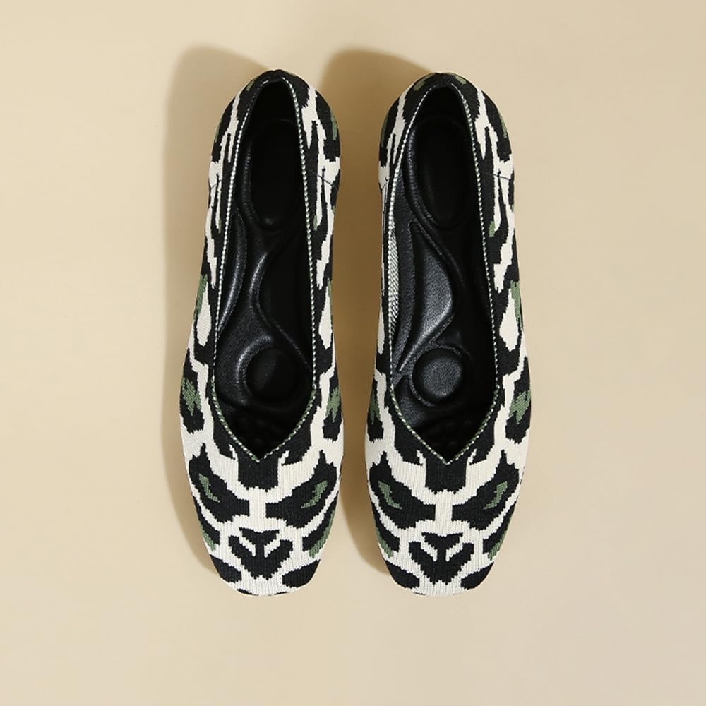 - NEW BELLA FLAT GREEN LEOPARD FLAT  SIZE 8